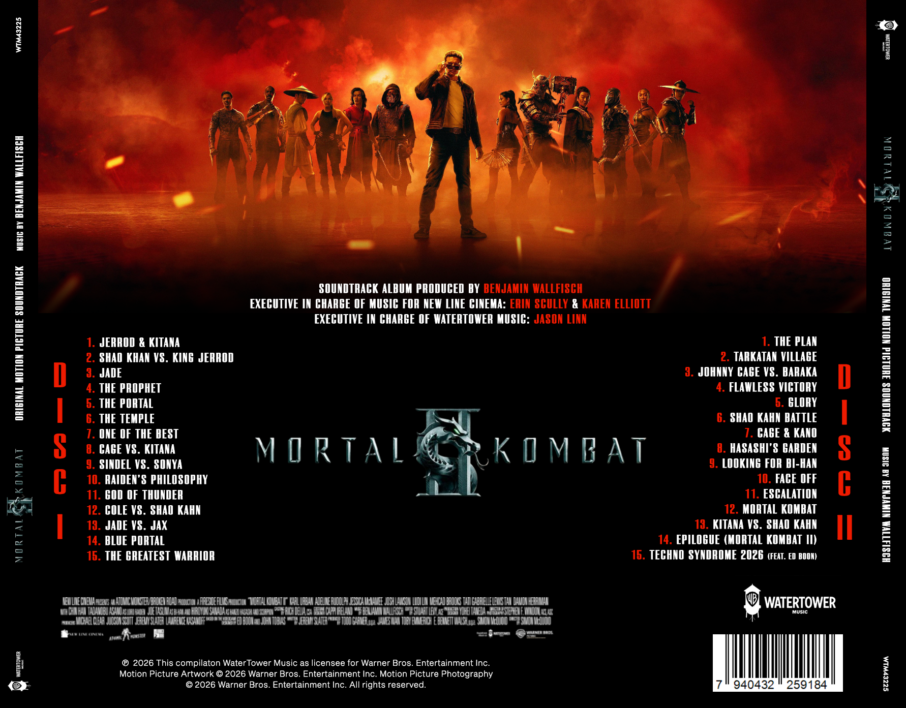 Contraportada de Mortal Kombat II, ampliada sin mostrar los cantos laterales